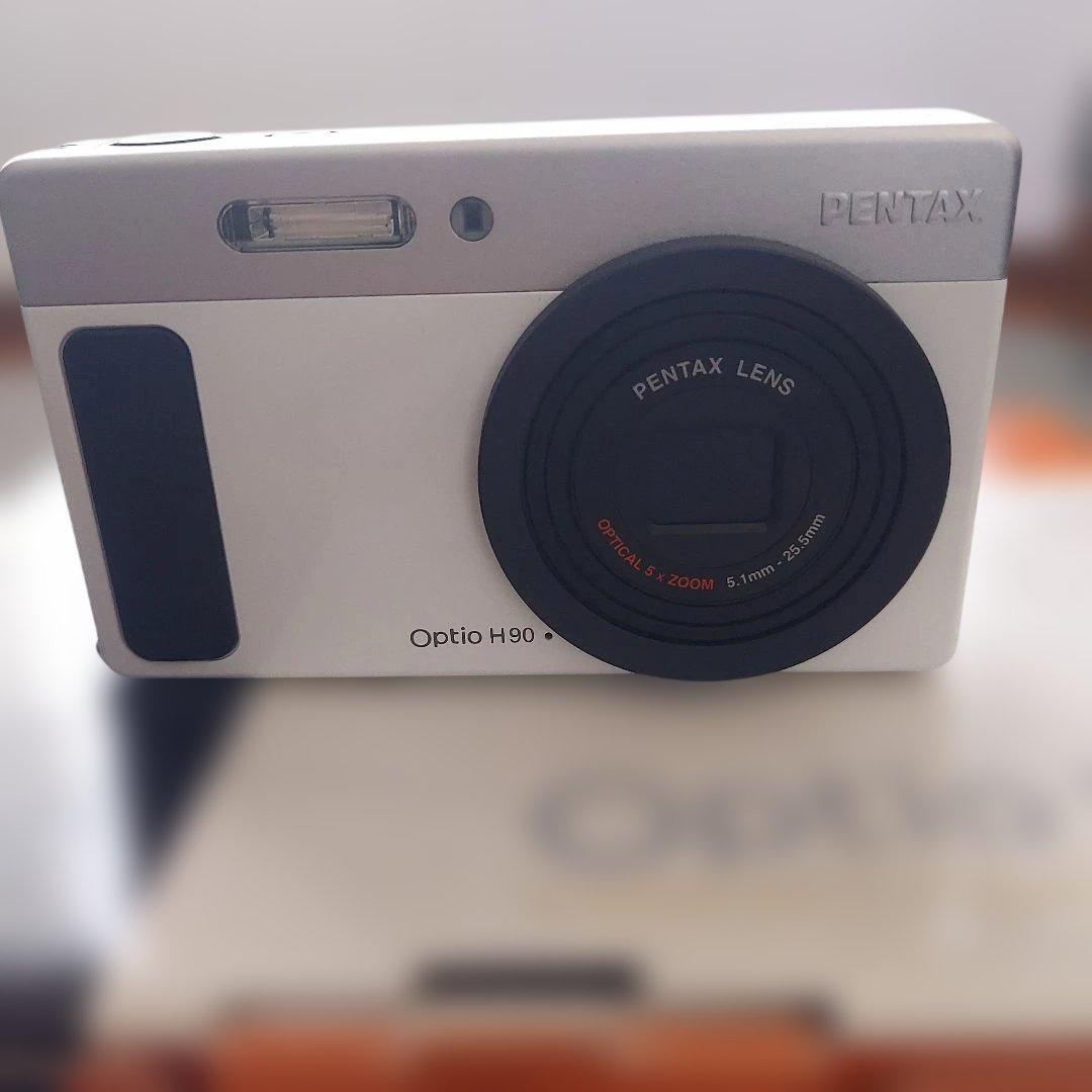 【美品】PENTAX Optio H90 ホワイト シルバーブラック