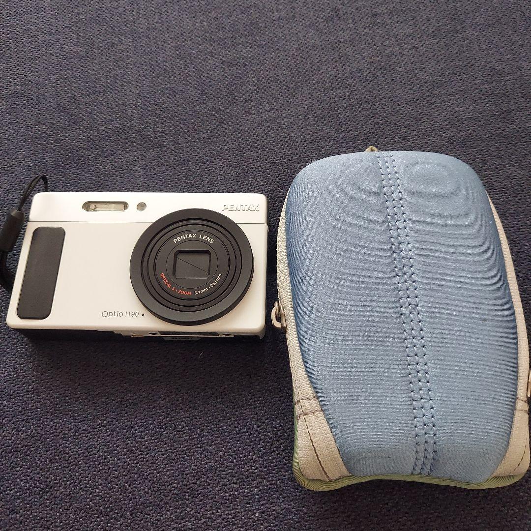 【美品】PENTAX Optio H90 ホワイト シルバーブラック