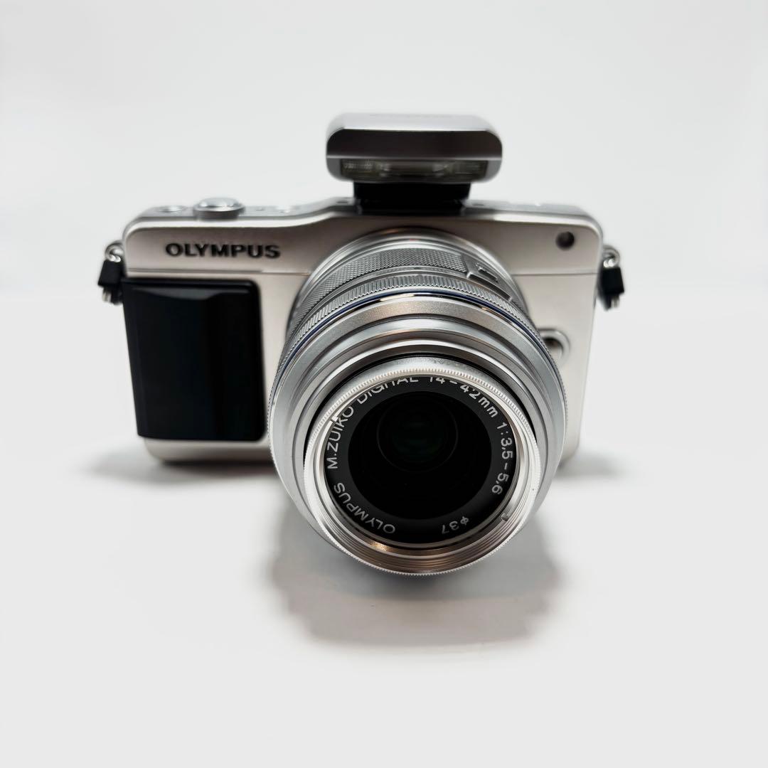 【美品】OLYMPUS E-PM2 シルバー レンズキット ミラーレス一眼カメラ