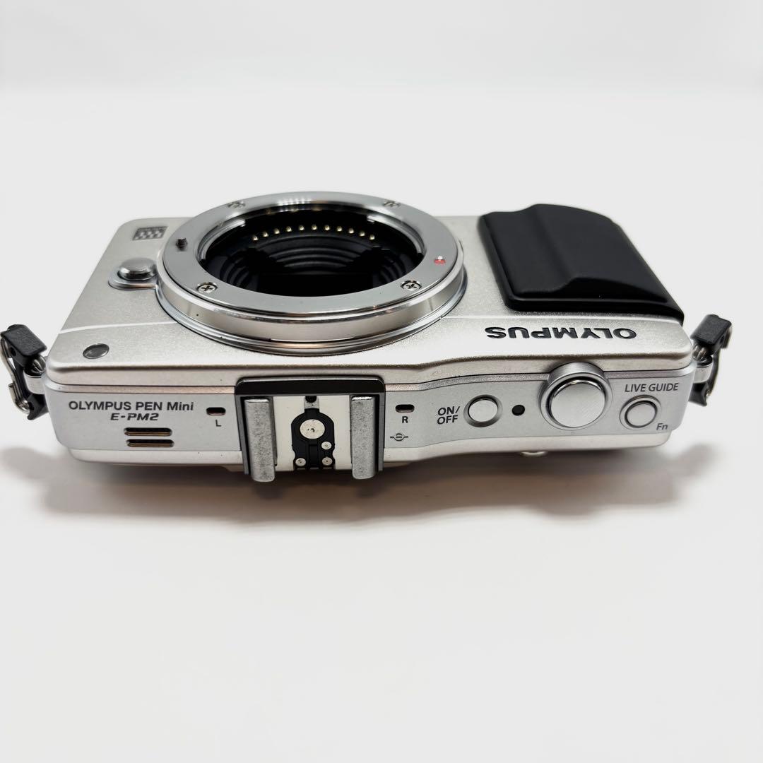 【美品】OLYMPUS E-PM2 シルバー レンズキット ミラーレス一眼カメラ