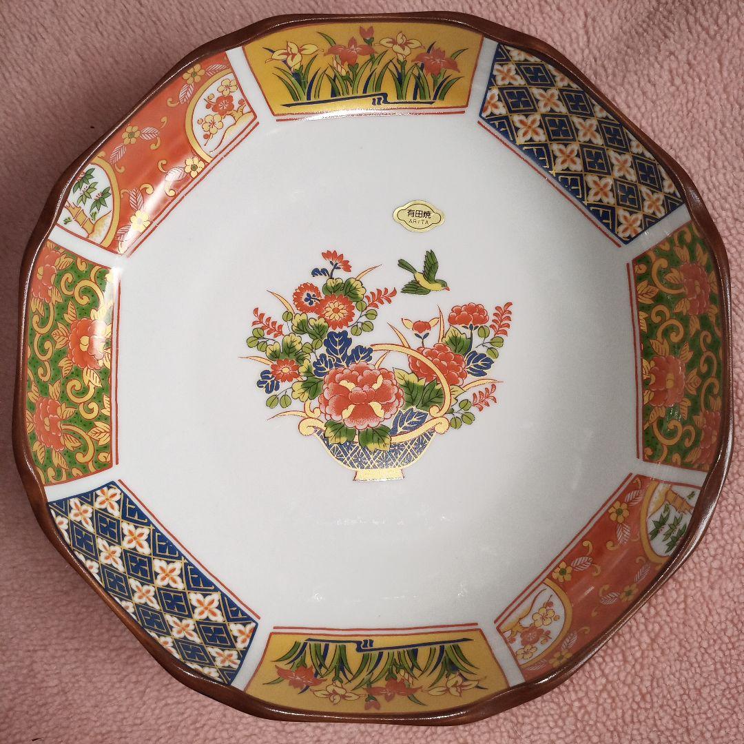 有田焼 仁祥窯 花柄 食器 セット 6点 古伊万里 金彩 和合揃 大皿 小皿