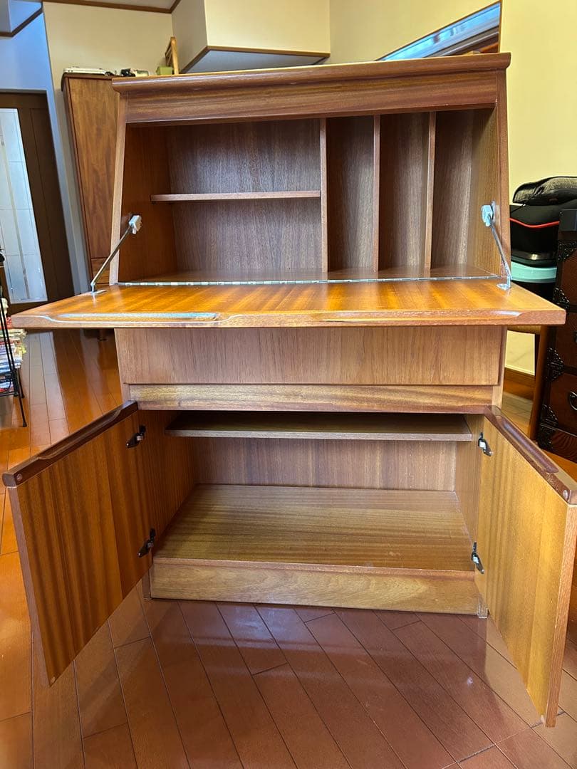 イギリスヴィンテージチークビューロー　デスク　チーク　北欧