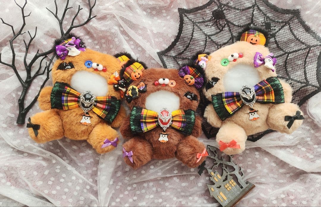 ぬい服　着ぐるみ　ゾンビテディベア①　１０～１４cm　266