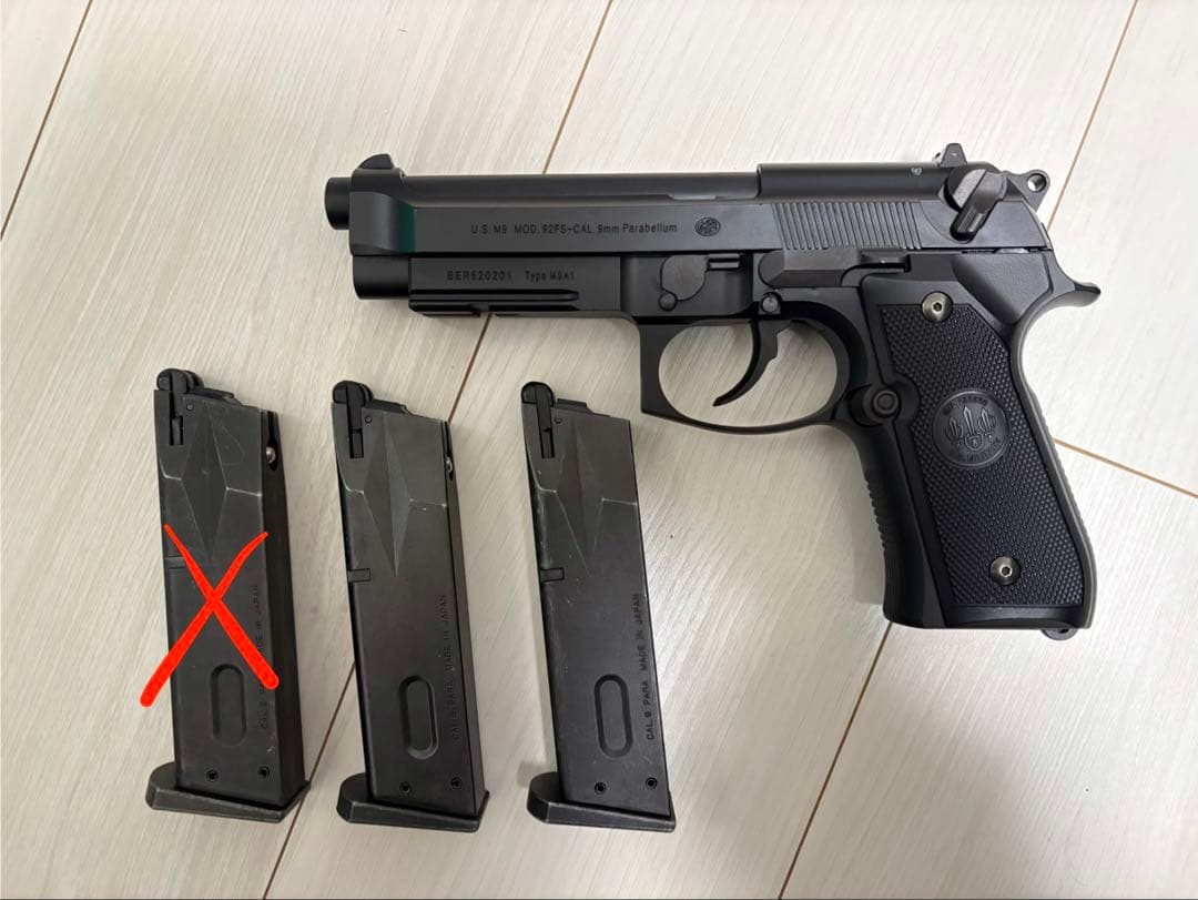 【動作良好／難あり】東京マルイ M9A1 ガスブロ マガジン2本付