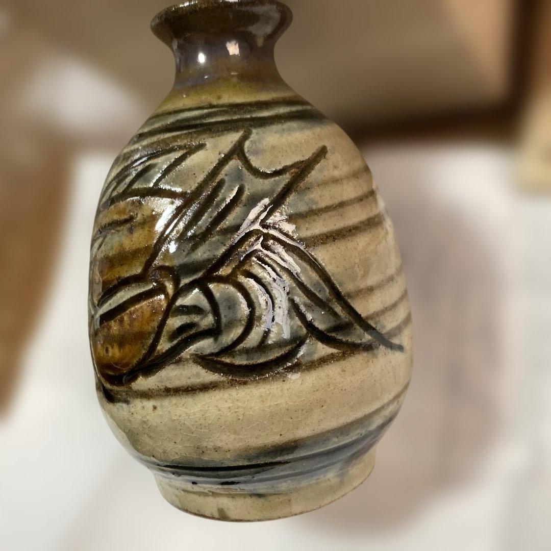 治】人間国宝『金城次郎』作　壷屋焼　魚紋　丸壷☆共箱　花瓶　壺　琉球　沖縄