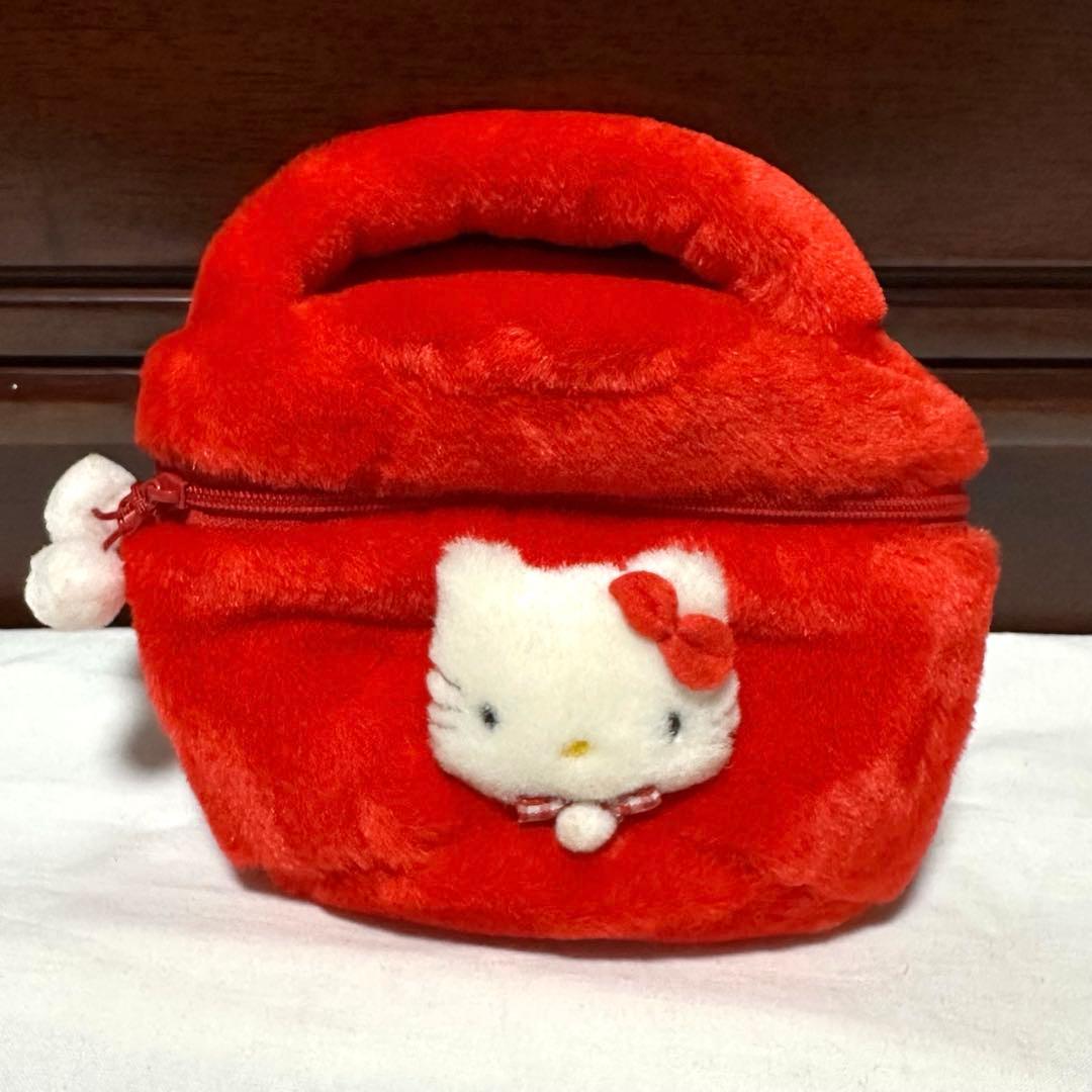 ハローキティ　平成レトロ　ボアバニティポーチ　エナメルファーバッグ　まとめ売り