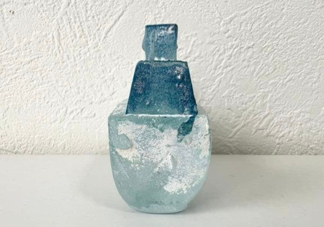 安達知江　ガラスオブジェ　海の記憶　船