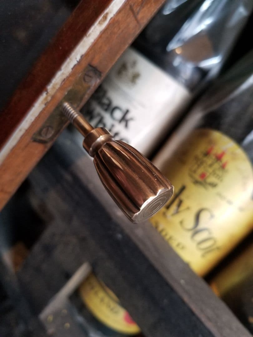 大正　年代物　浪漫　モダン　真鍮　金具　アーチ型　楔　組木　細工　スタンドミラー