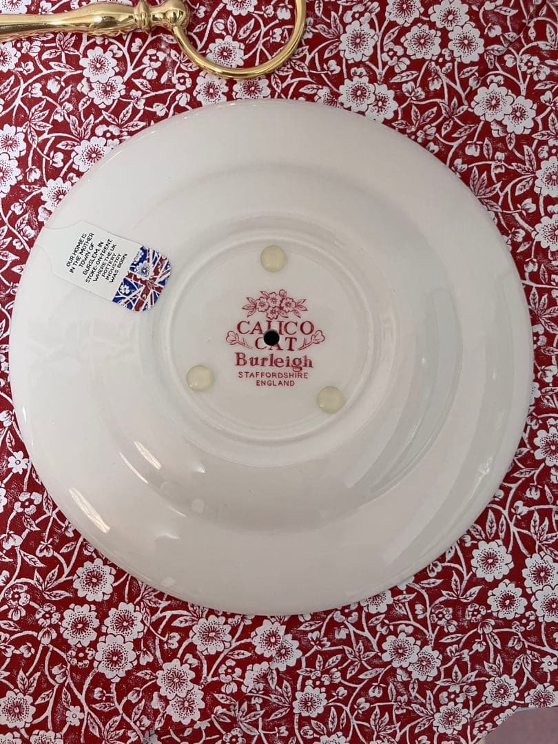 バーレイ　burleigh ティットビット　2段ケーキスタンド　レッドキャリコ