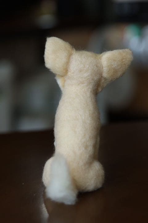 羊毛フェルト　ロングコートチワワ(柴犬カット)