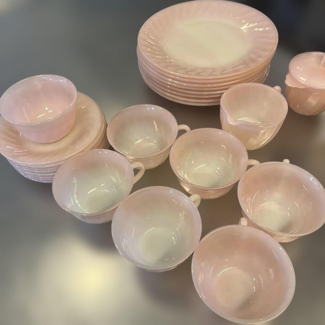 ファイヤーキングピンク ガラス 食器セット