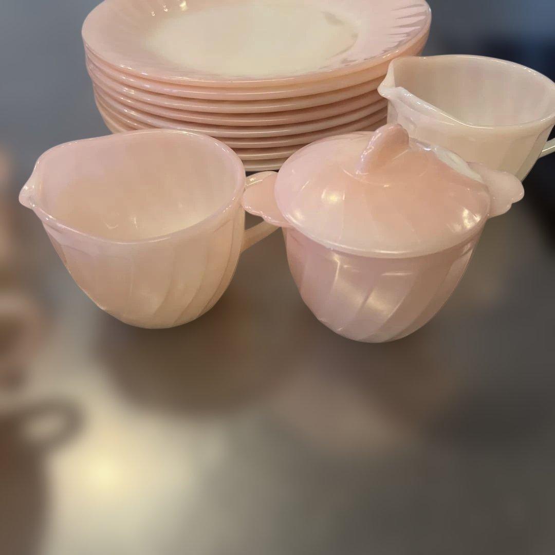 ファイヤーキングピンク ガラス 食器セット