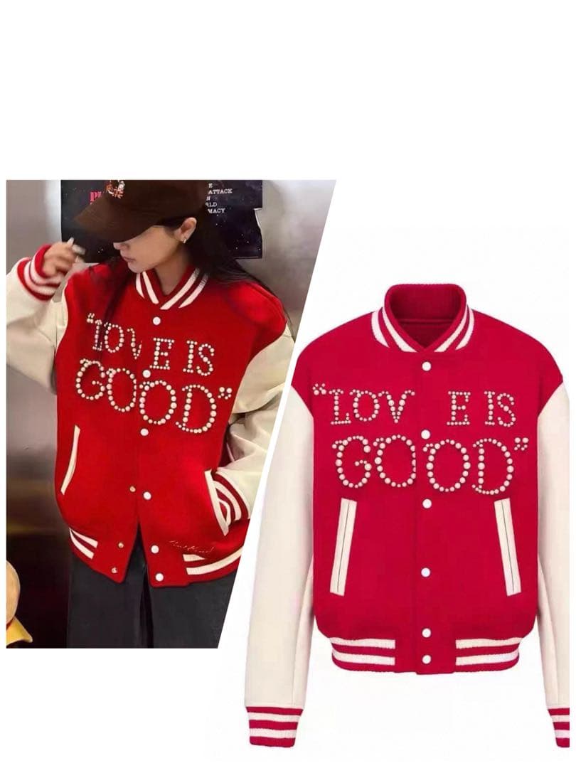 パールロゴスタジャン 韓国ファッション GD ジヨン ジードラゴン KーPOP