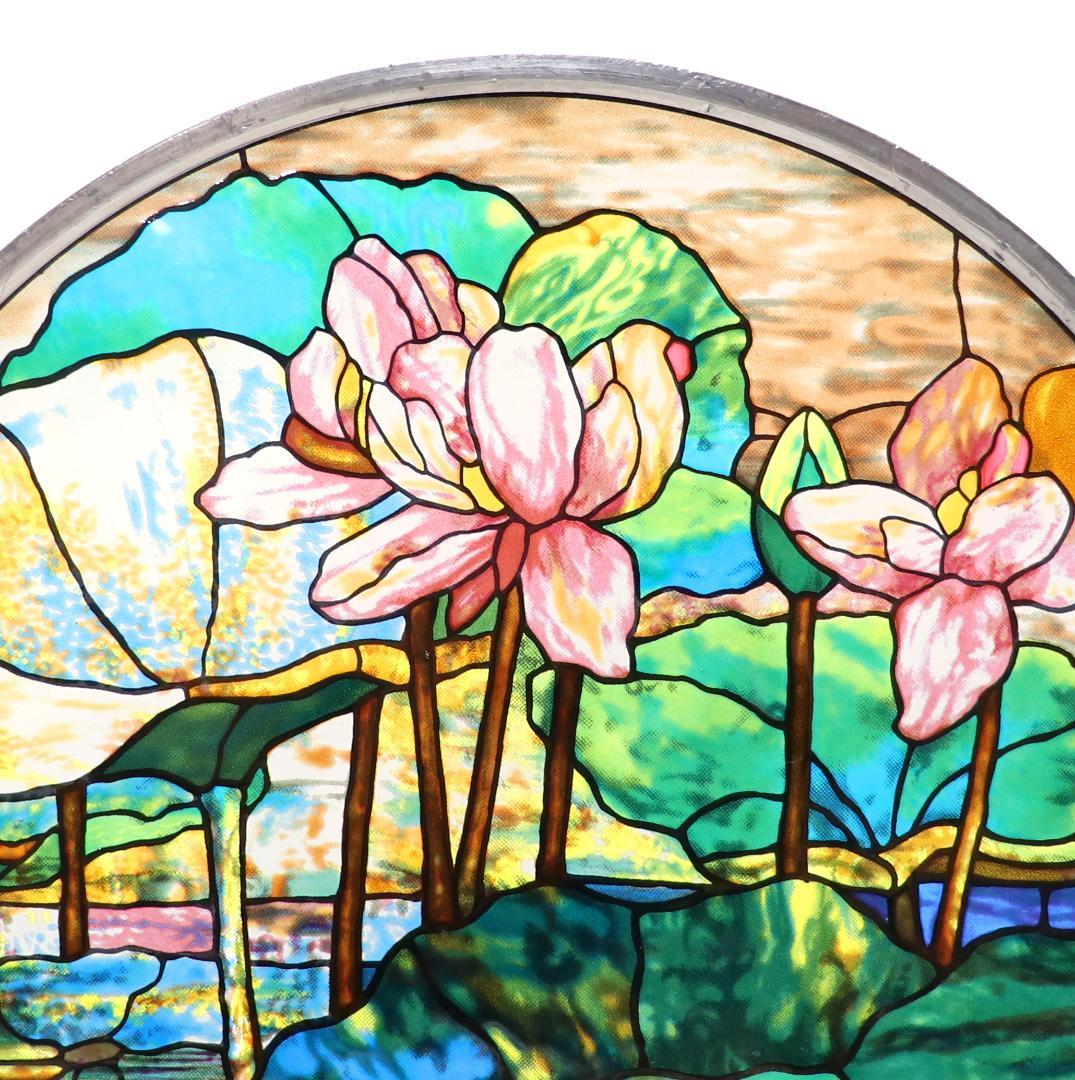ルイス・C・ティファニー 睡蓮 丸型ヴィンテージステンドグラス 東京都庭園美術館