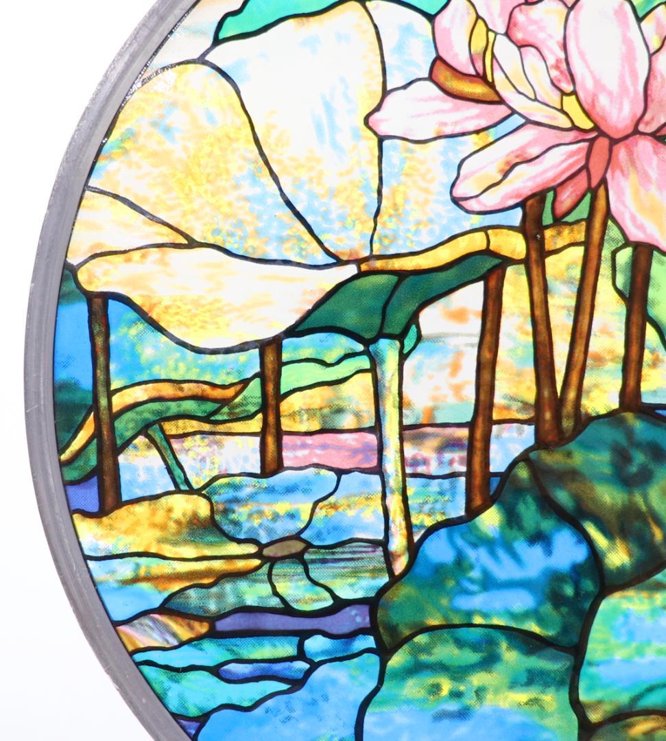 ルイス・C・ティファニー 睡蓮 丸型ヴィンテージステンドグラス 東京都庭園美術館