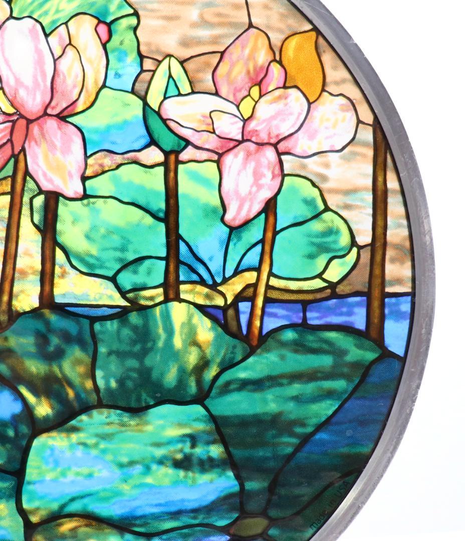 ルイス・C・ティファニー 睡蓮 丸型ヴィンテージステンドグラス 東京都庭園美術館