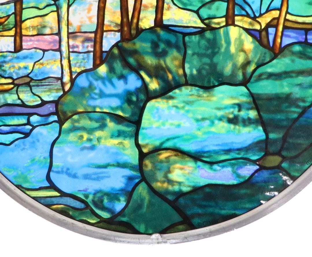 ルイス・C・ティファニー 睡蓮 丸型ヴィンテージステンドグラス 東京都庭園美術館