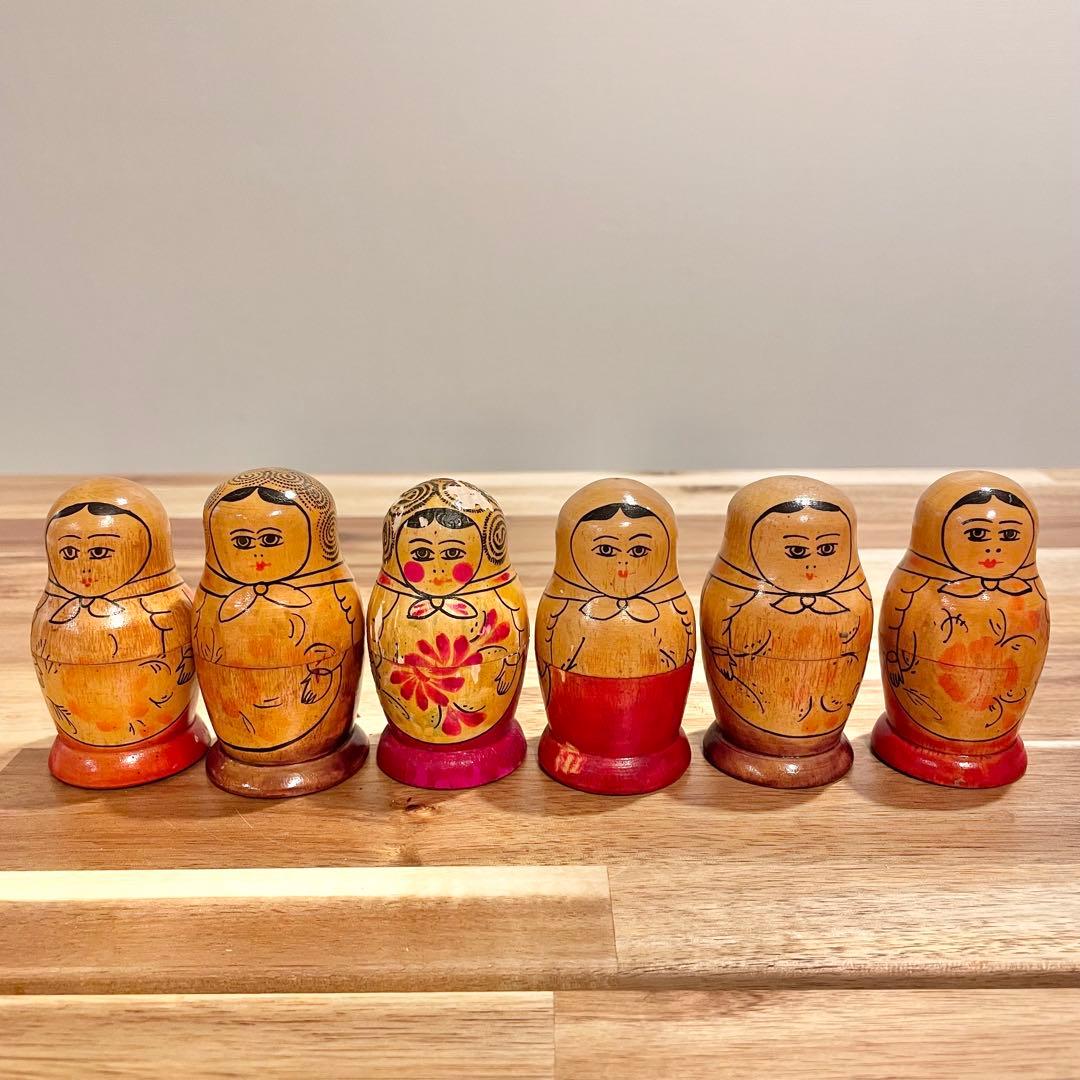 【レア】マトリョーシカ　ロシア製　5体×6セット