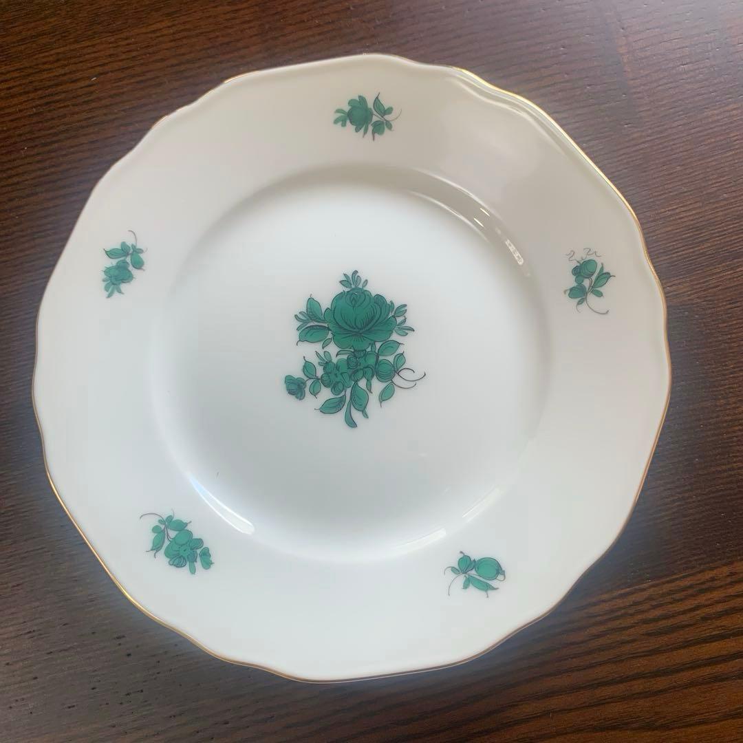 未使用保管品☆アウガルテン①マリアテレジア 薔薇16cmプレート