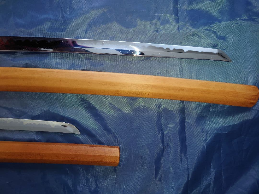 関の刀 模造刀 白鞘 2点セット（大刀 小刀のみ）刀台は付属致しません。