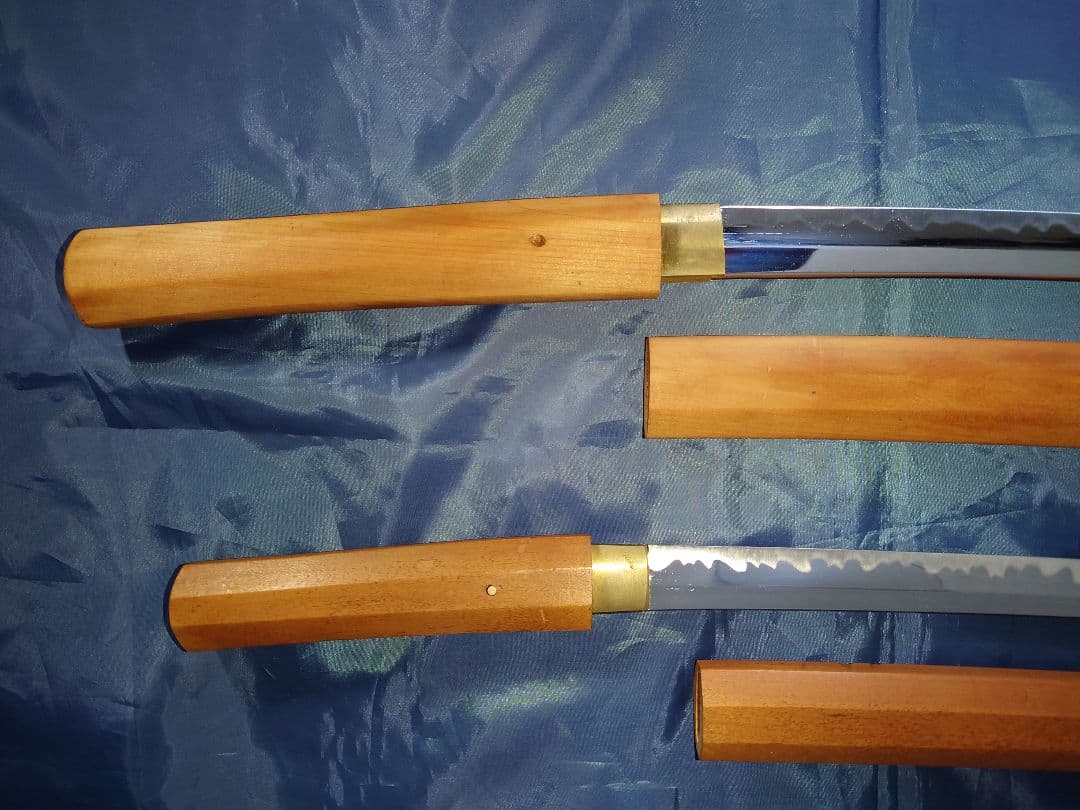 関の刀 模造刀 白鞘 2点セット（大刀 小刀のみ）刀台は付属致しません。