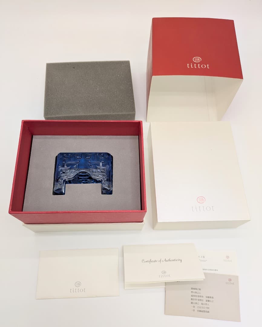 【未使用】tittot 琉園 台湾瑠璃ガラス工芸品 置物 ペーパーウェイト