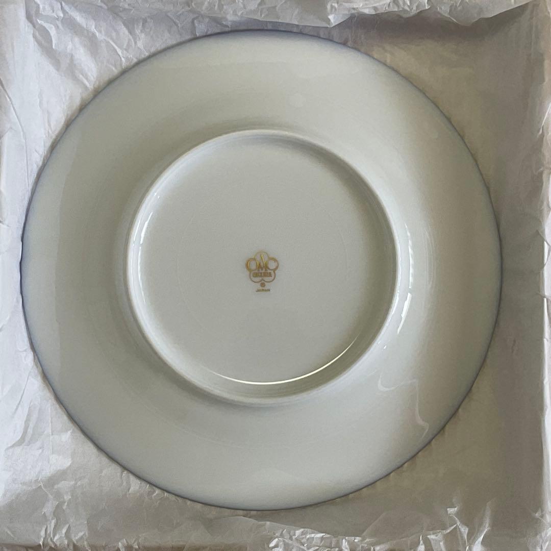 未使用 / 大倉陶園100周年記念 / ブルーローズ 17cmパン皿 / 元箱付