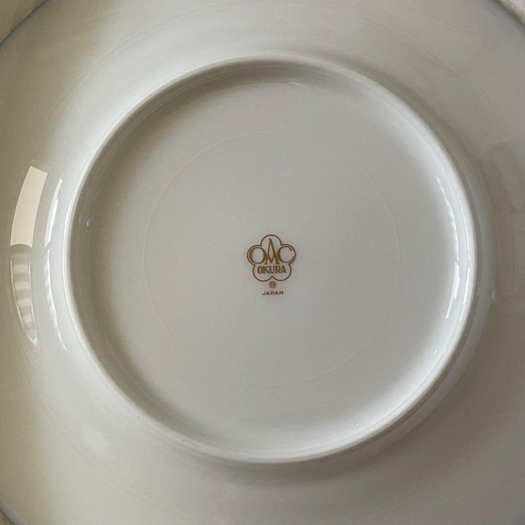 未使用 / 大倉陶園100周年記念 / ブルーローズ 17cmパン皿 / 元箱付