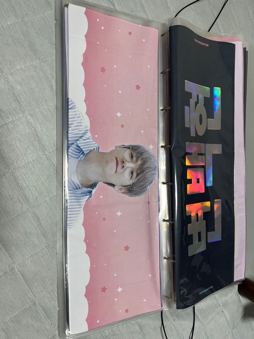 EXO ベッキョン ギョンス　スローガン バラ購入可能　海外製　応援グッズ