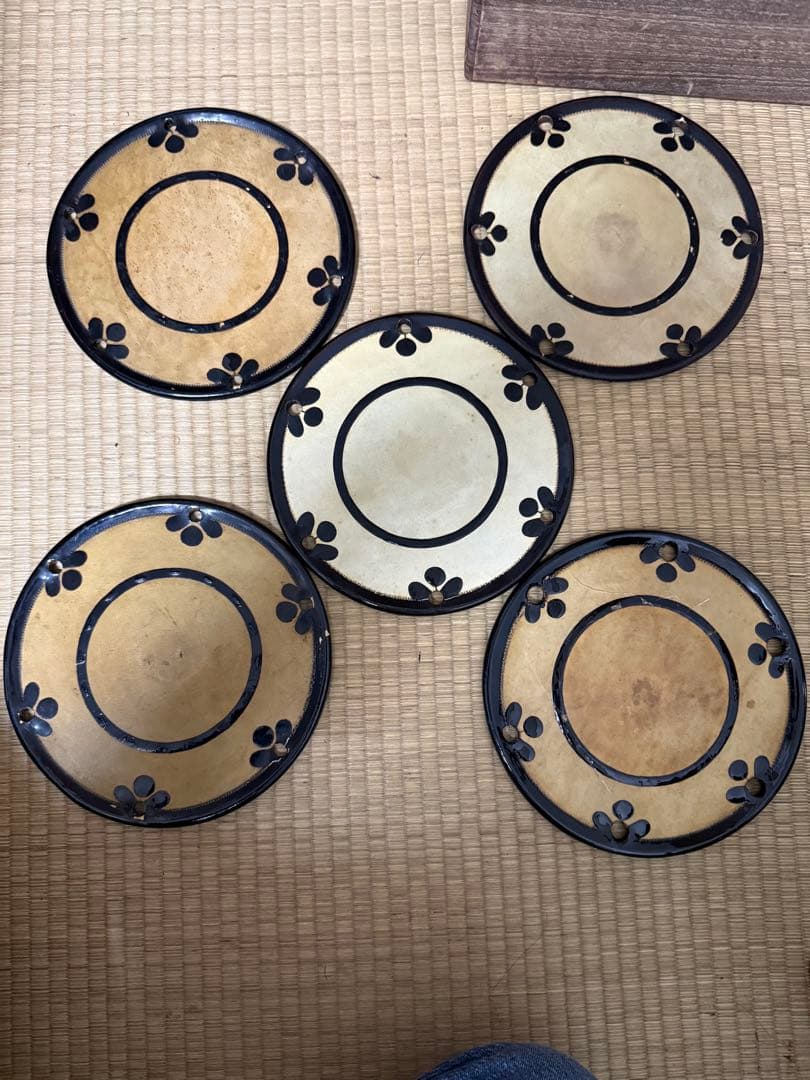 ジャンク　和楽器　小鼓　革　紐