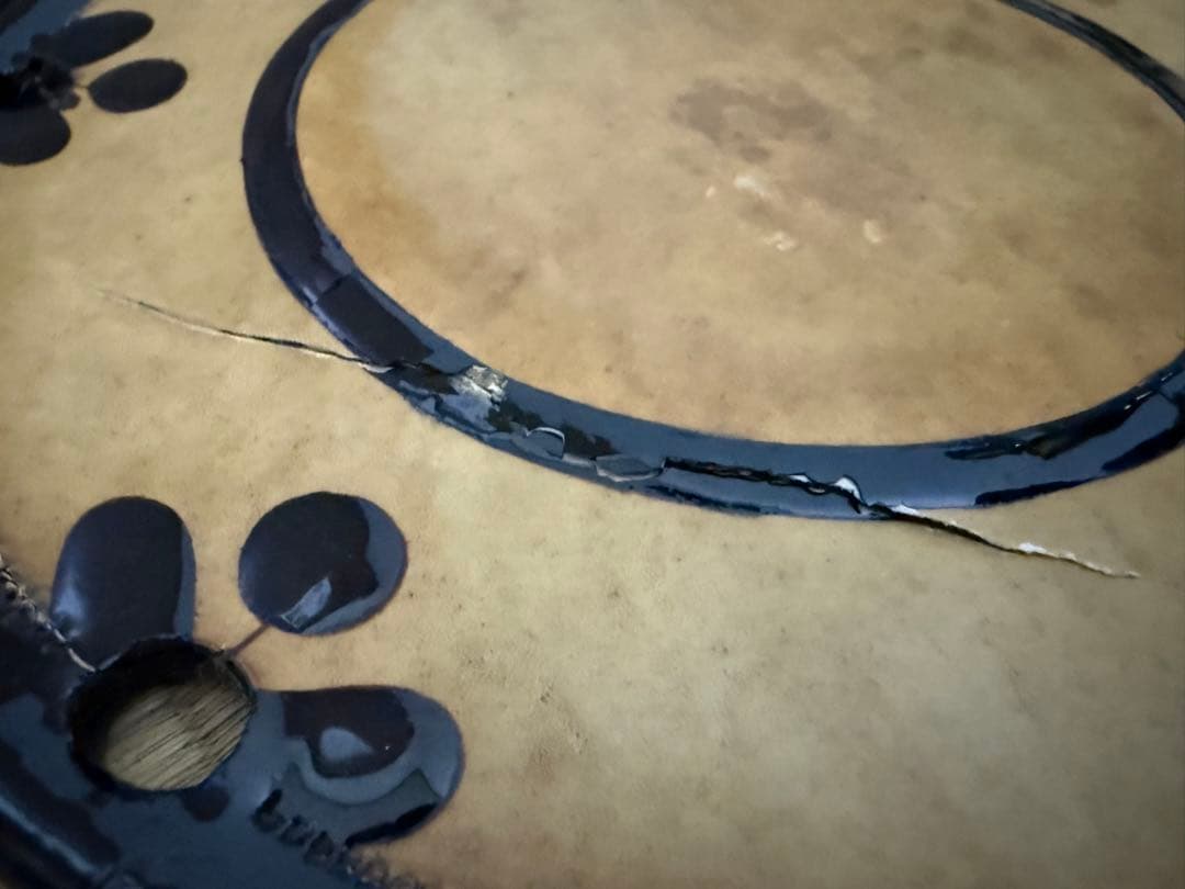 ジャンク　和楽器　小鼓　革　紐