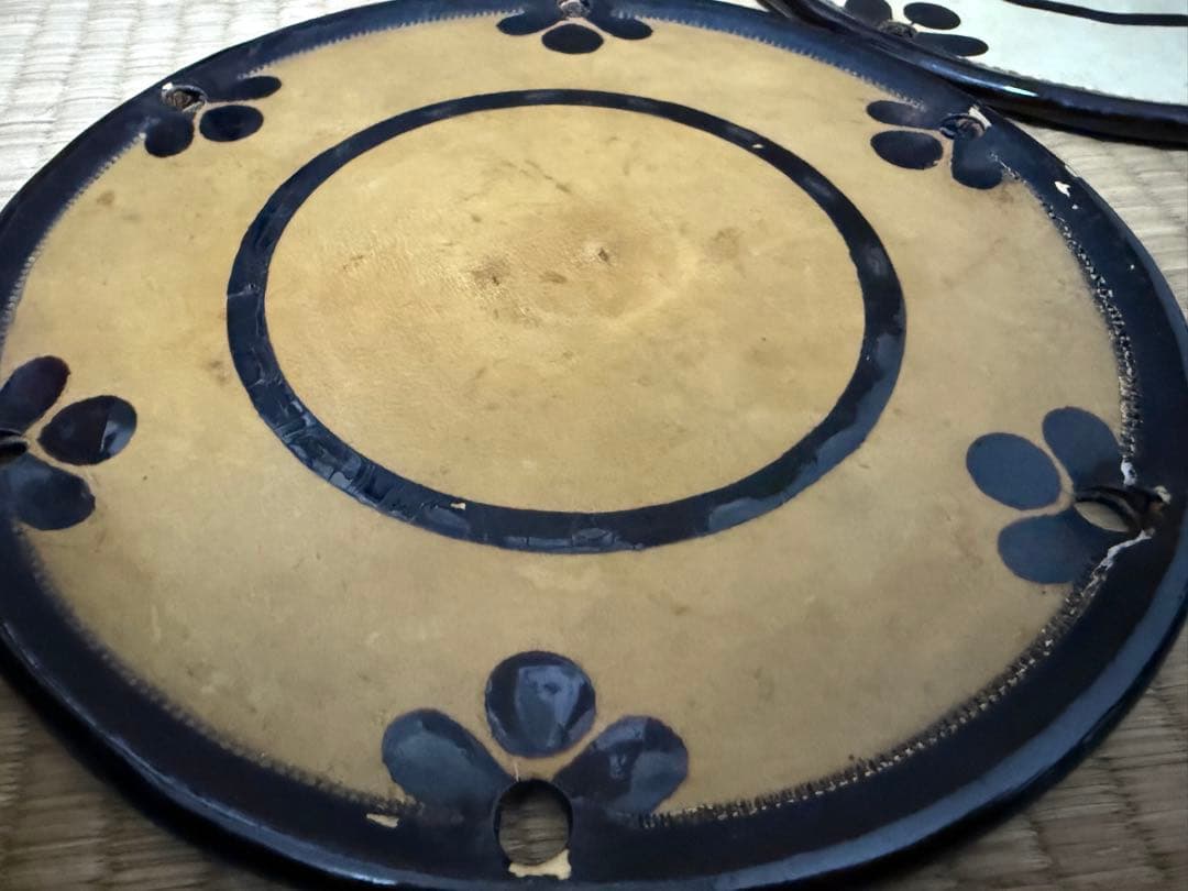 ジャンク　和楽器　小鼓　革　紐