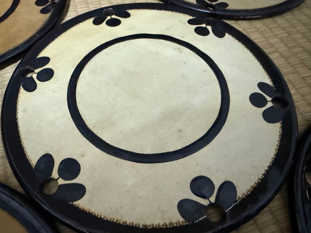 ジャンク　和楽器　小鼓　革　紐