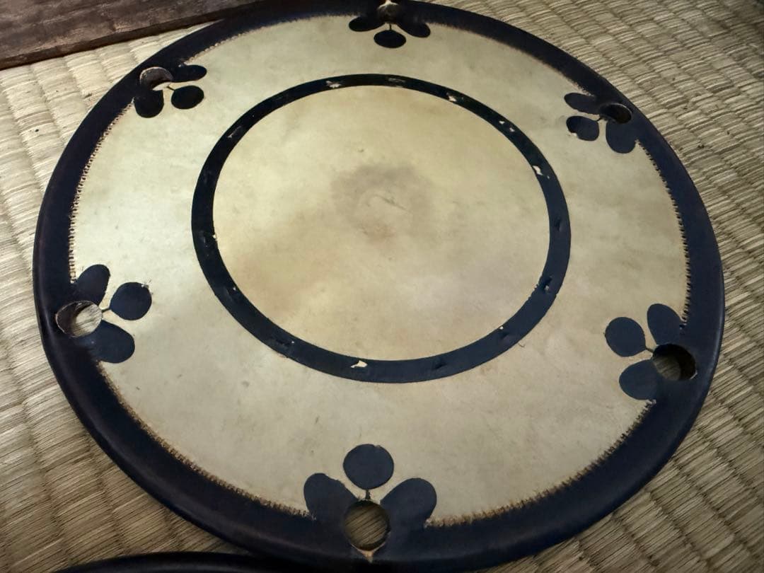 ジャンク　和楽器　小鼓　革　紐