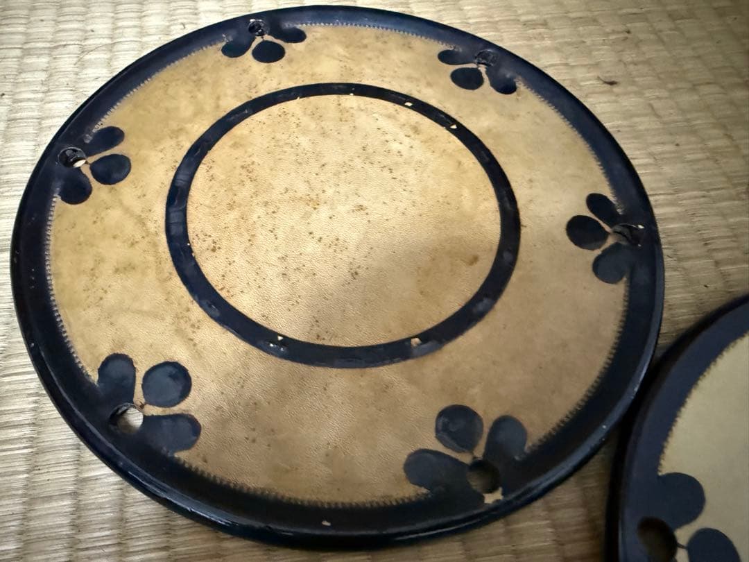 ジャンク　和楽器　小鼓　革　紐