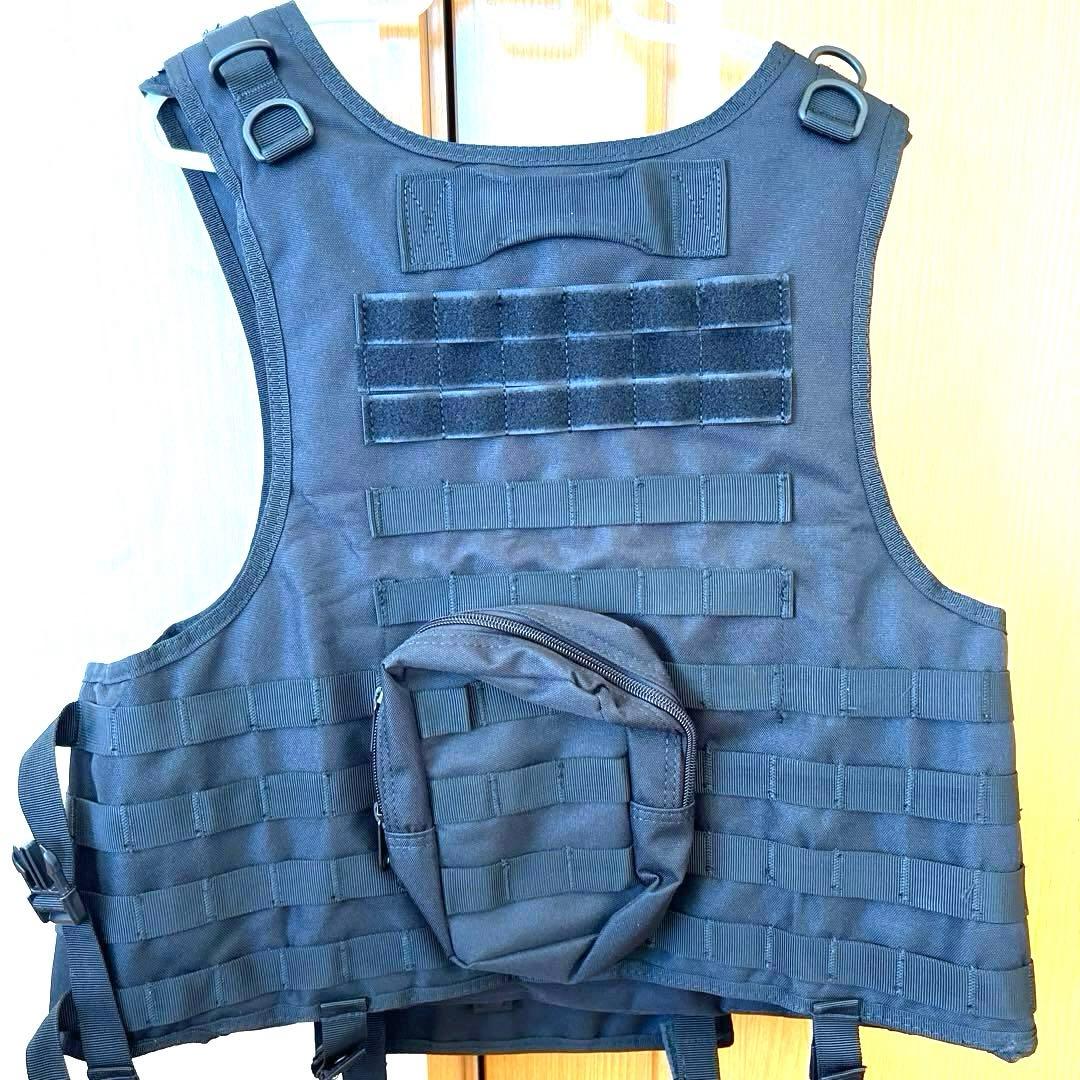 【極美品】プレキャリ　サバゲー　ベスト　装備品 タクティカルベスト収納 黒