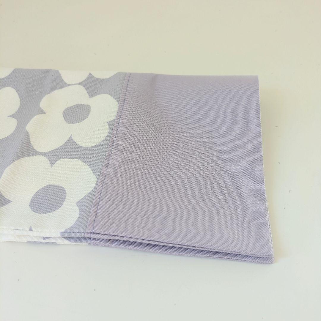裏地キルティング大きめレッスンバッグ、上履き袋、体操着袋、給食袋　大花×薄紫
