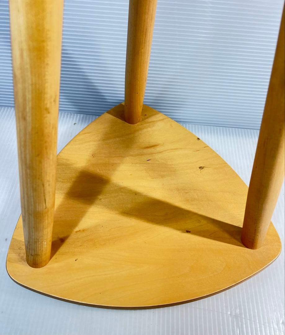 木製スツール ベージュ 布製クッション