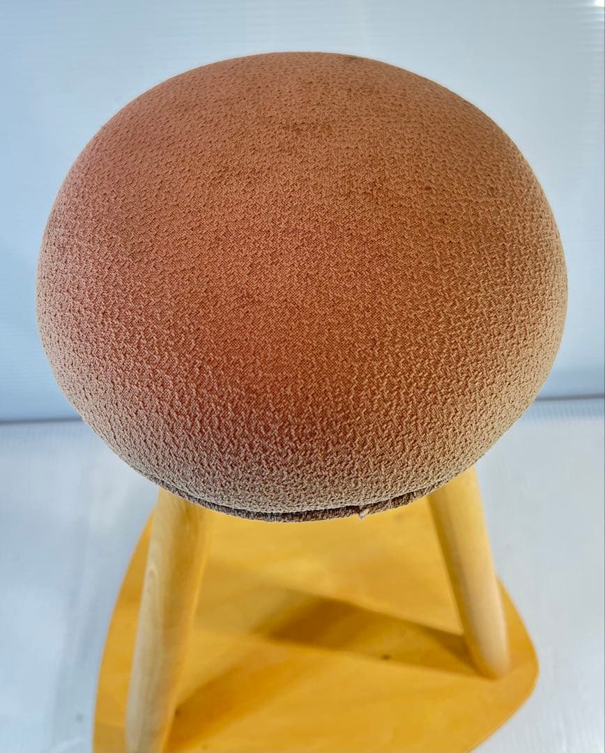 木製スツール ベージュ 布製クッション