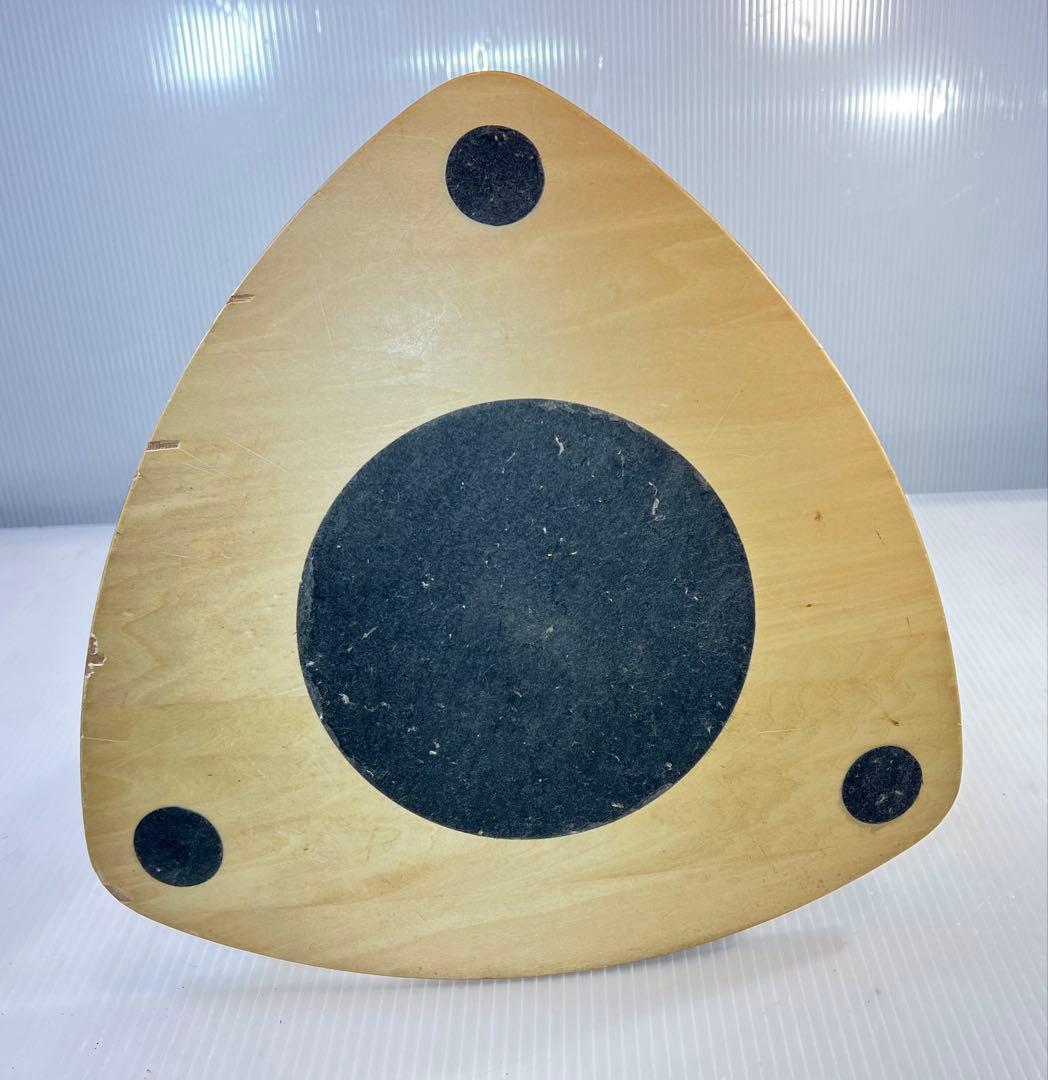 木製スツール ベージュ 布製クッション