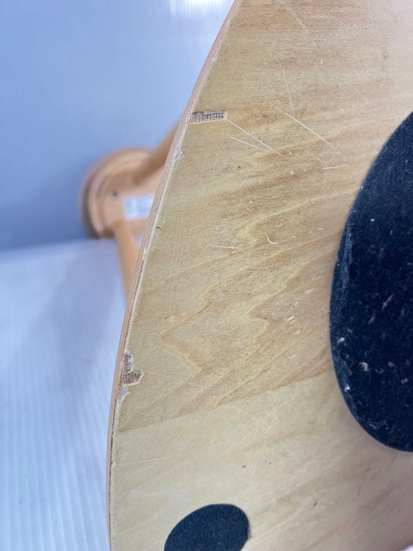 木製スツール ベージュ 布製クッション