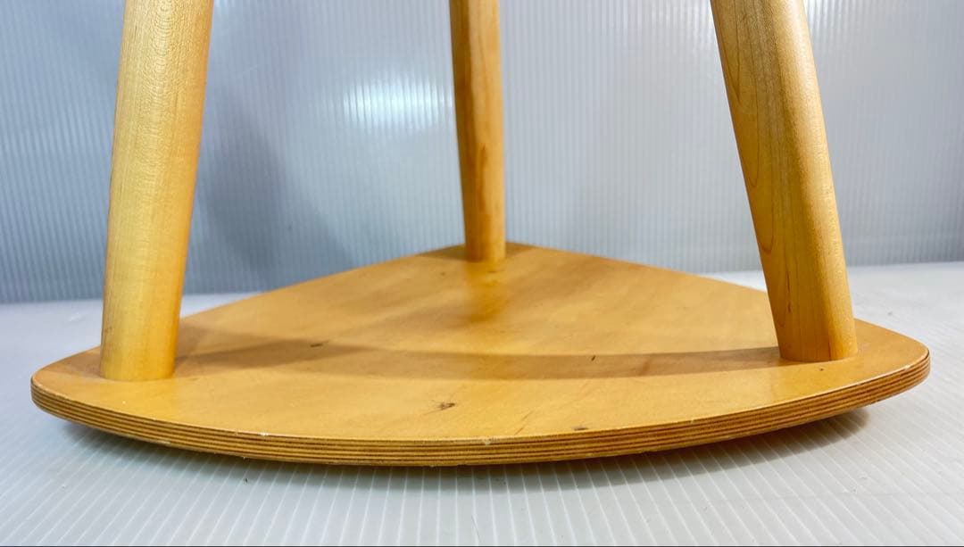 木製スツール ベージュ 布製クッション