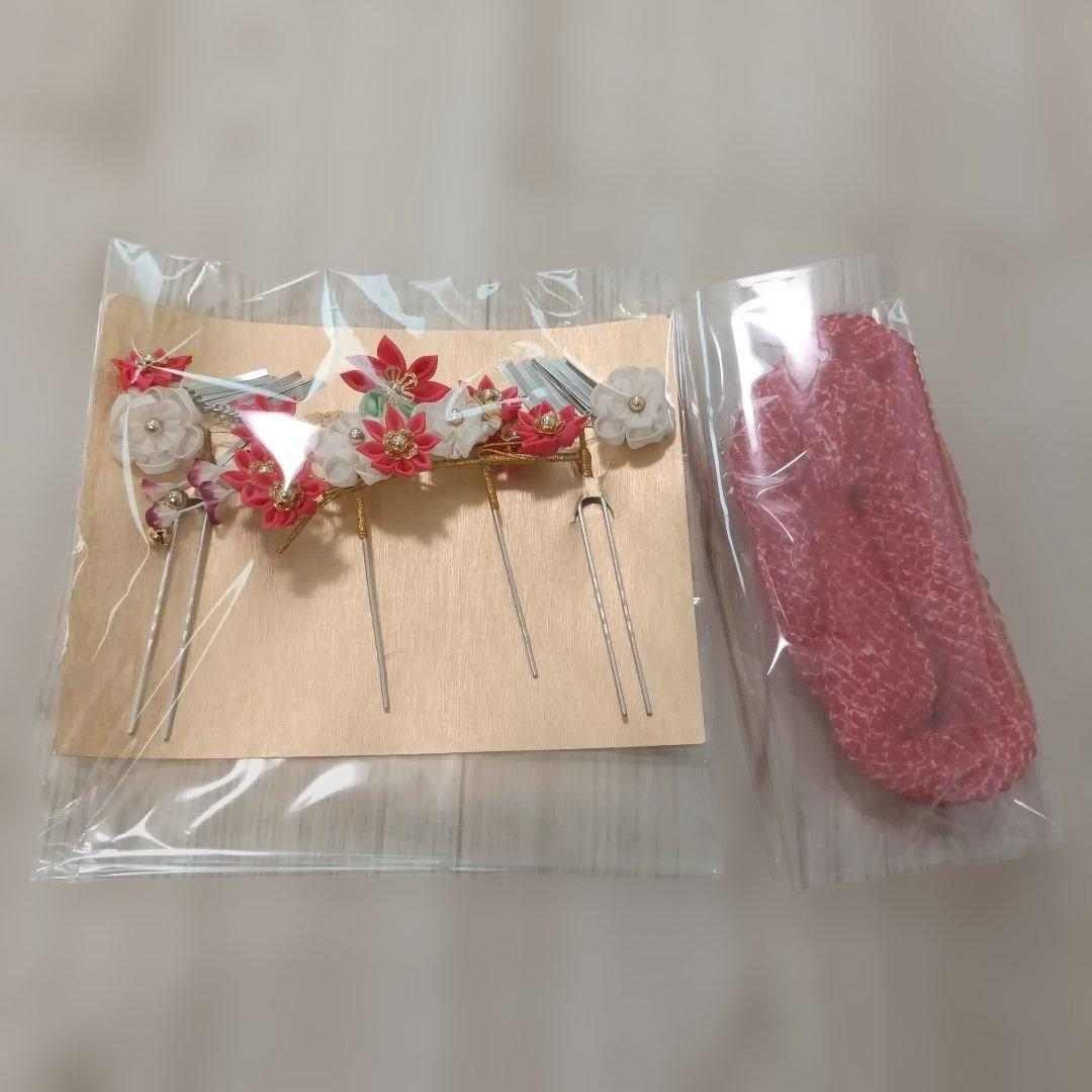 七五三 着物セット 赤 花柄　７歳