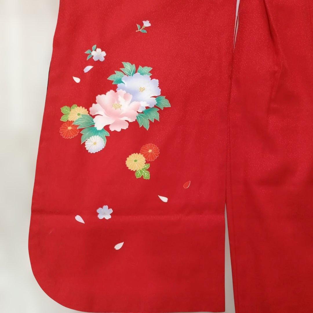 七五三 着物セット 赤 花柄　７歳