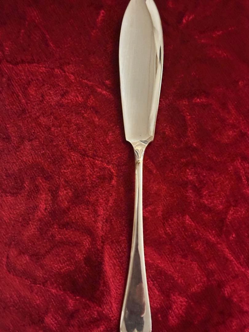 英国1940年代銀メッキ◆teaタイム用小サイズのスモークサーモンナイフ 6本