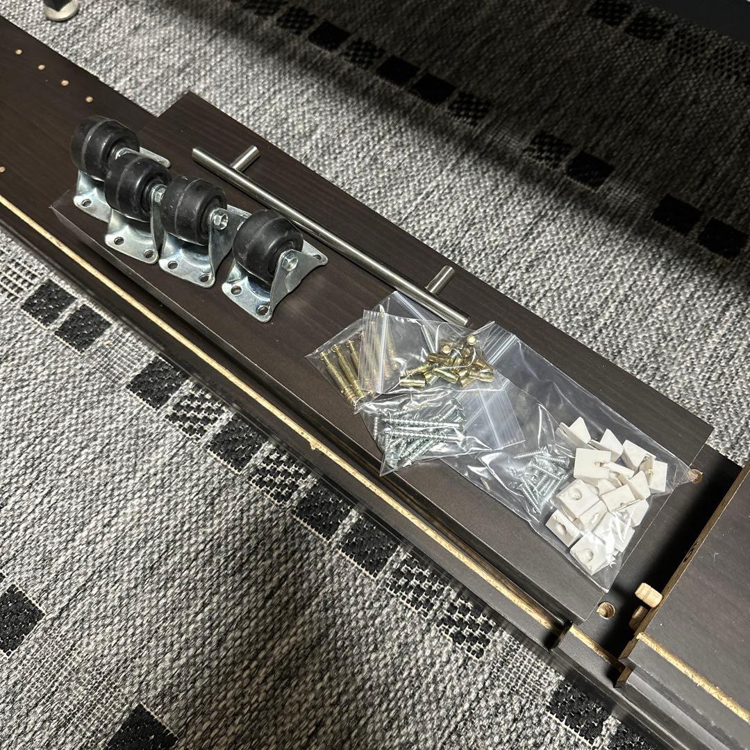 隙間収納ラック　本棚×5 専用枠×1 (ダークブラウン)