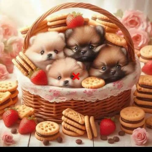 ビスケットポメラニアンパネル生地　ハンドメイド