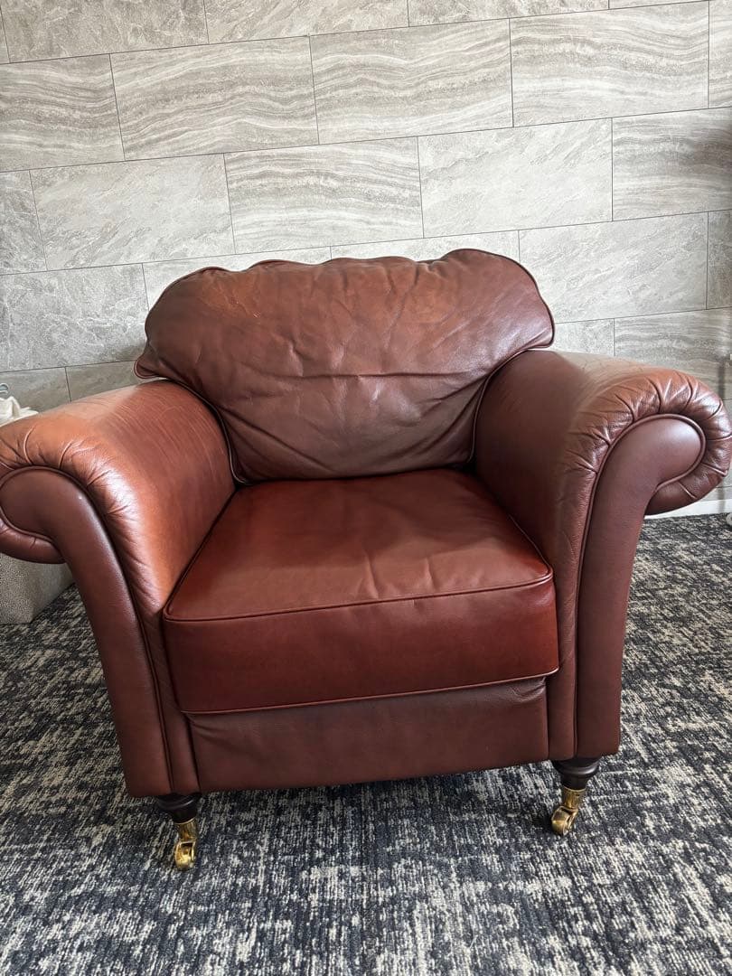 ローラアシュレイ　1人用アームチェア キャスター付き