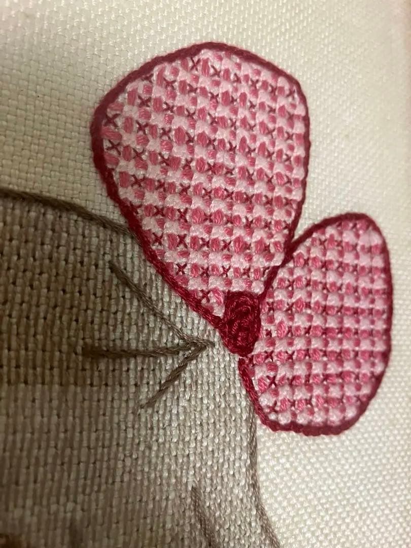 戸塚刺繍　「男の子と女の子」　額入りタペストリー　【ハンドメイド作品】