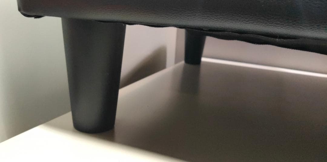 （黒）オットマン☆ブラックレザー☆1人用☆座り心地良好^^☆